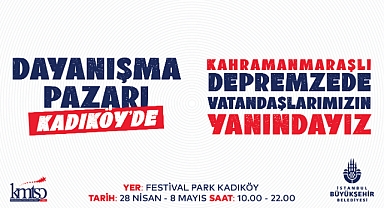 Deprem dayanışma pazarı Kadıköy'de