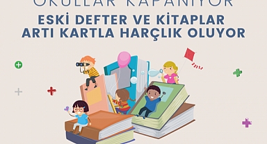 Silivri'de eski defter ve kitaplar artı kart ile haçlık oluyor
