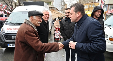 Balcıoğlu, merkez esnaflarını ziyaret etti