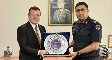 Başkan Balcıoğlu’ndan İlçe Jandarma Komutanı’na ziyaret