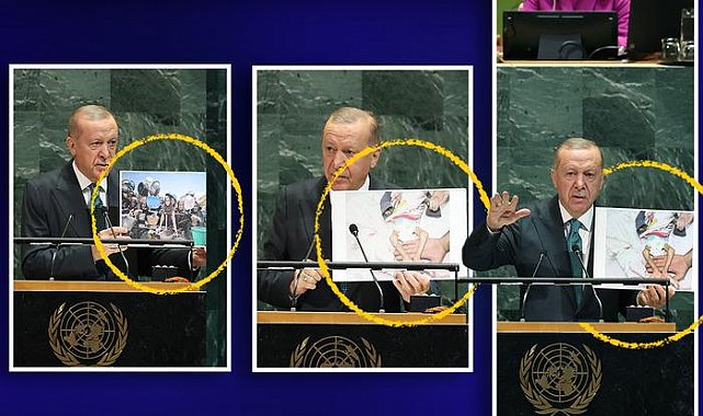 Dünya Erdoğan’ın BM’de gösterdiği Gazze fotoğraflarını konuşuyor: “Utanç manzarası”
