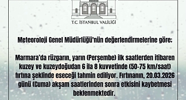 Marmara'da kuvvetli fırtına uyarısı