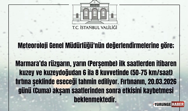 Marmara'da kuvvetli fırtına uyarısı