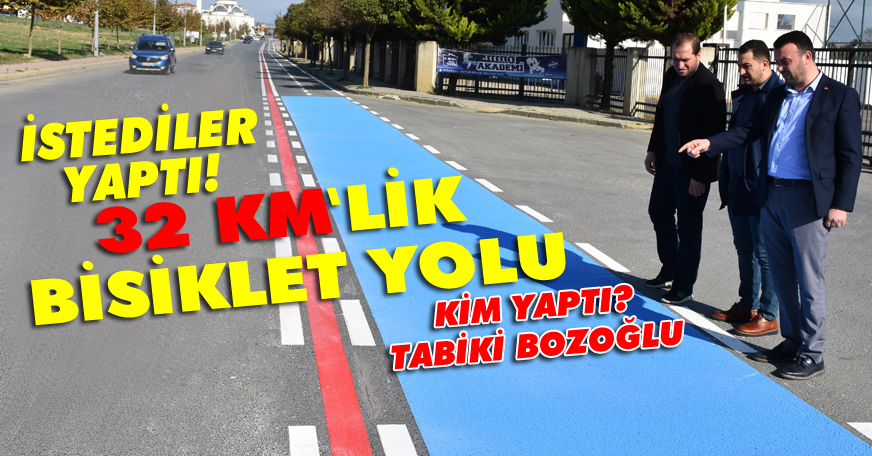 Silivri'ye 32 Km'lik bisiklet yolu yapılıyor. İlk etap bitti