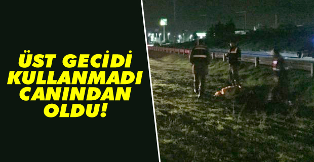 Üst Geçit'i kullanmayan yaya canından oldu!