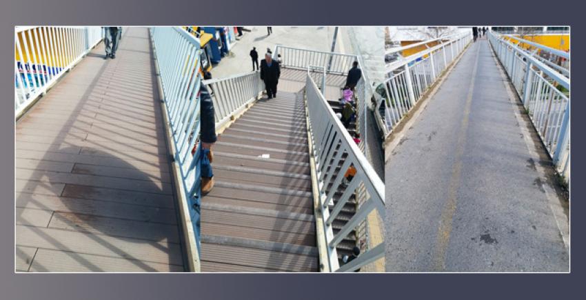 Kipa önündeki üst geçide İBB'den tadilat